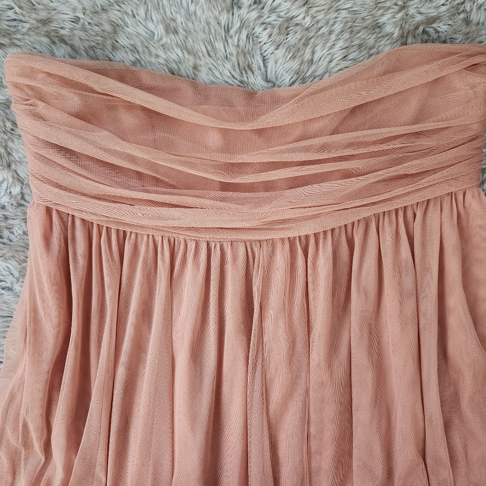 Anthropologie Let Me Be Ombre Strapless Maxi Dress Pink‎ Women's Size Large - Picture 5 of 12